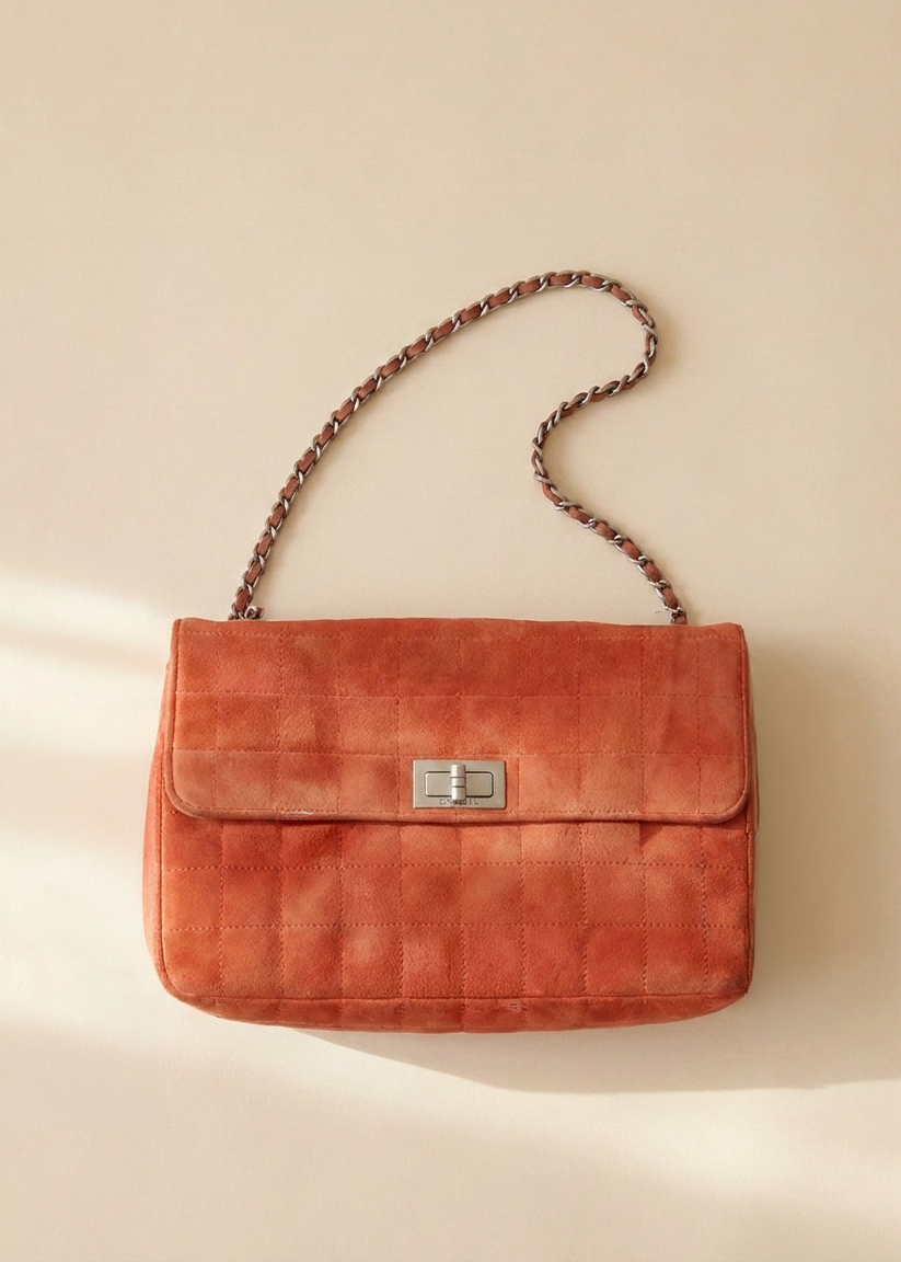 Chanel Red Suede Re-issue Flap Bag