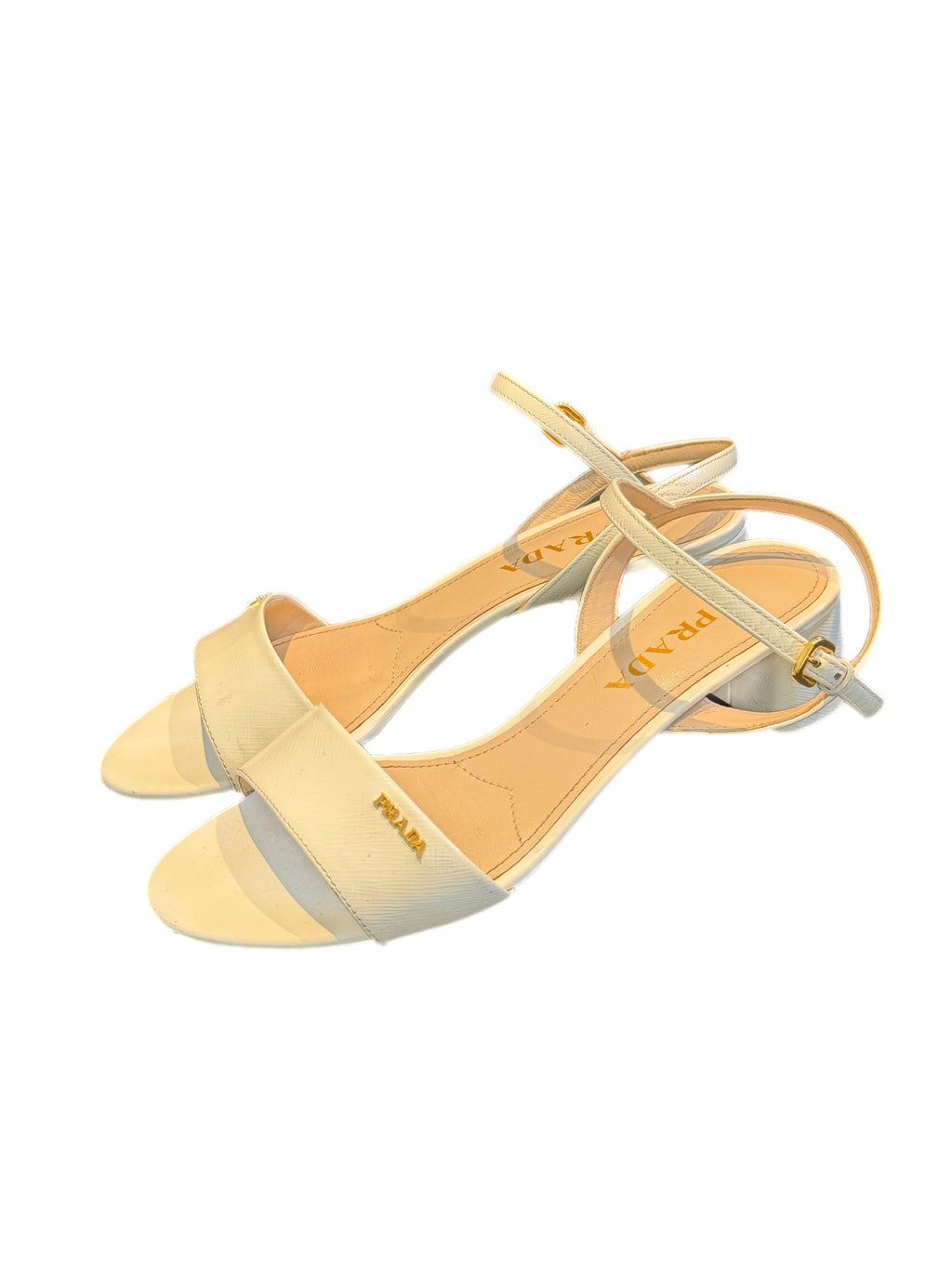 Prada White Sandal Heels