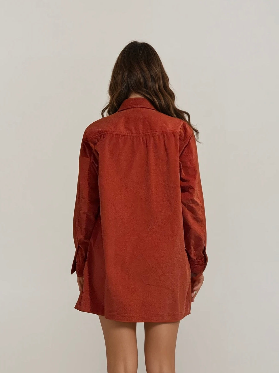 Saint Laurent Orange Corduroy Dress