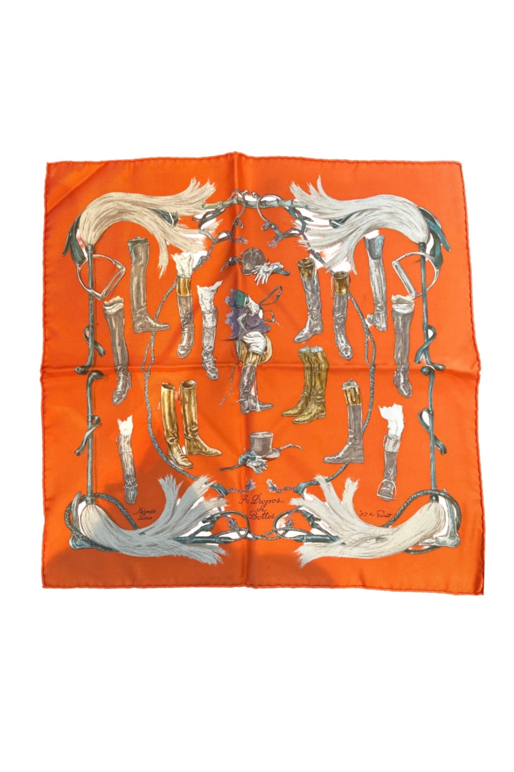 Hermès Orange Boot Small Scarf