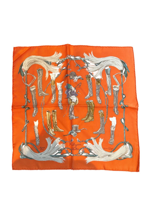 Hermès Orange Boot Small Scarf