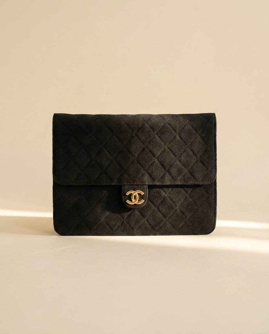 Chanel Black Cotton Flap