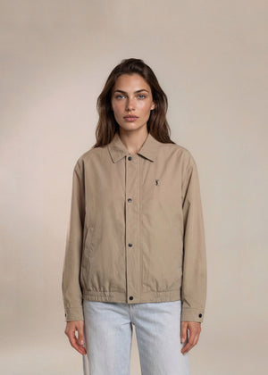 YSL Khaki Dark Button Classic Collared Bomber
