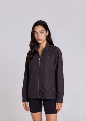 YSL Black Windbreaker Contrast Stitch Bomber
