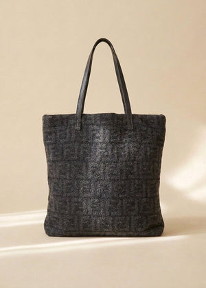 Fendi Grey Zucca Cashmere Tote