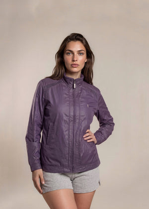 YSL Purple Metallic Windbreaker Bomber