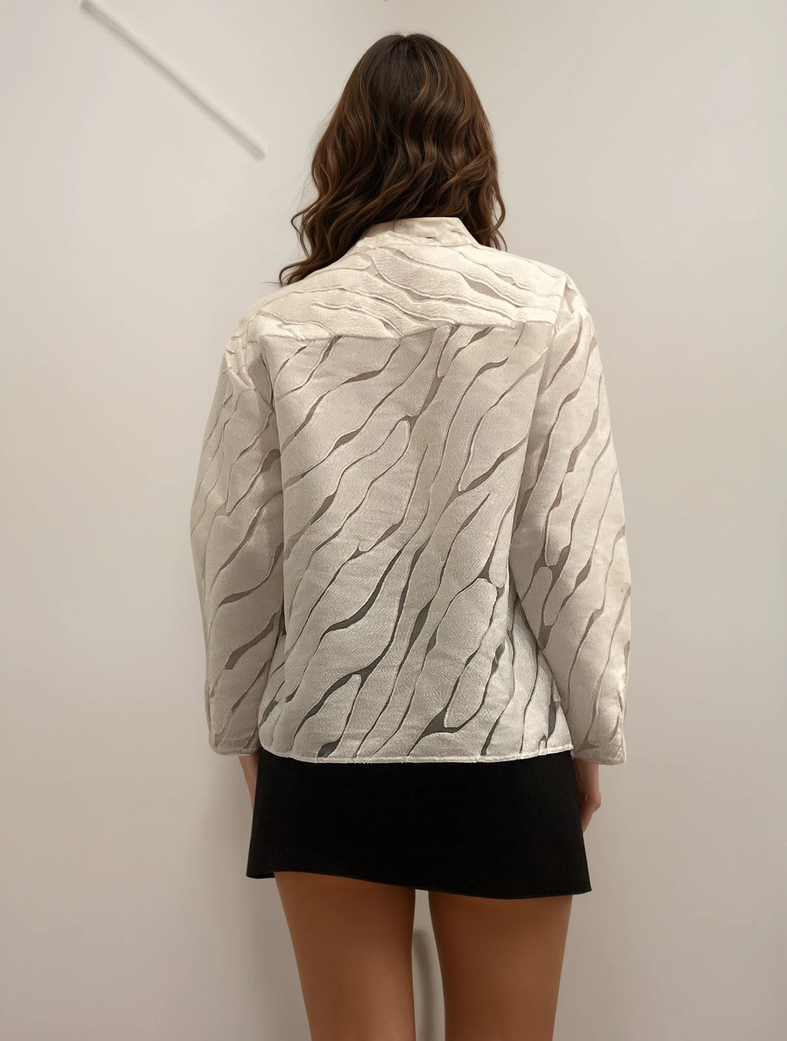 Armani White Sheer Blazer Top