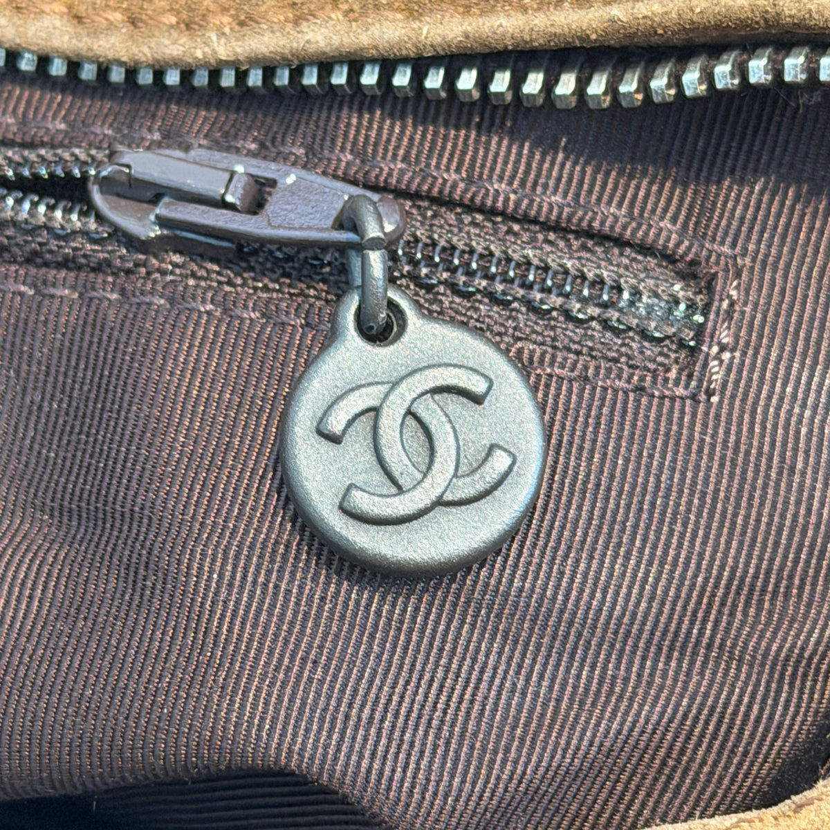 Chanel Brown Suede Shoulder Bag