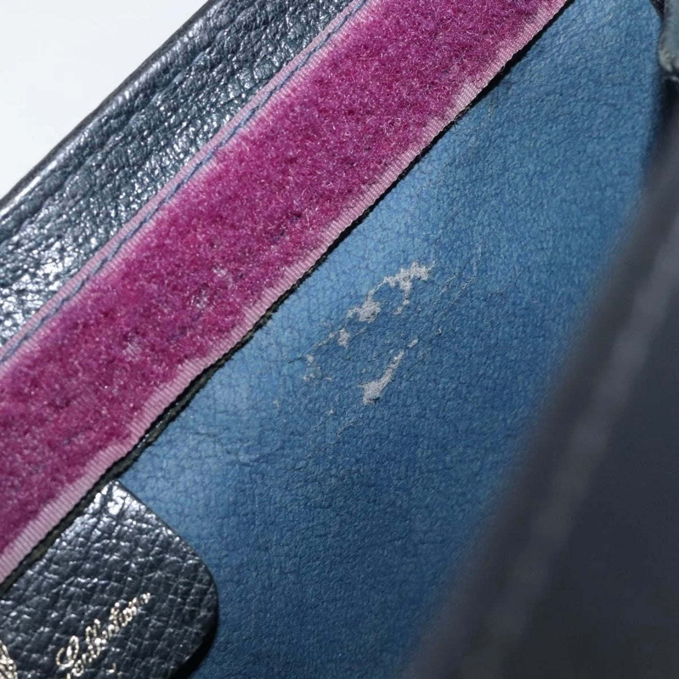 Gucci Navy Monogram Sherry Line Clutch