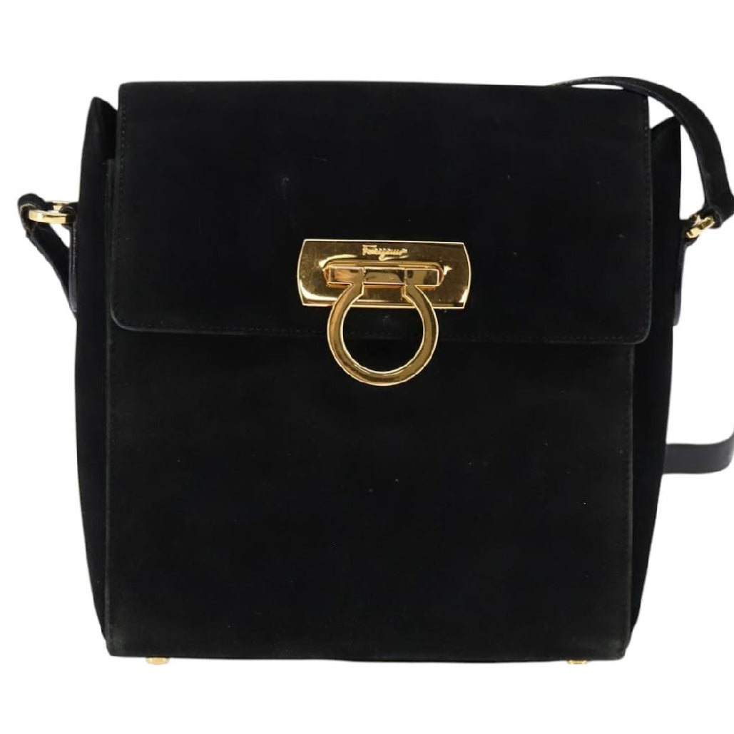 Ferragamo Black Suede Crossbody
