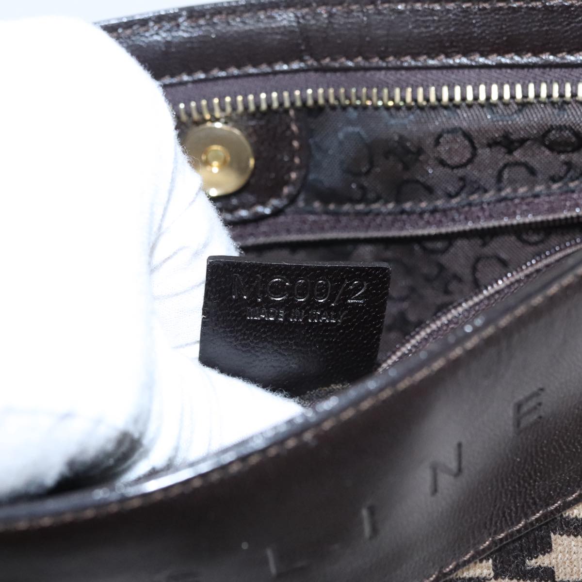 Celine Houndstooth Chain Clutch Bag