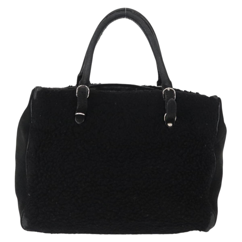 Balenciaga Black Shearling City Bag