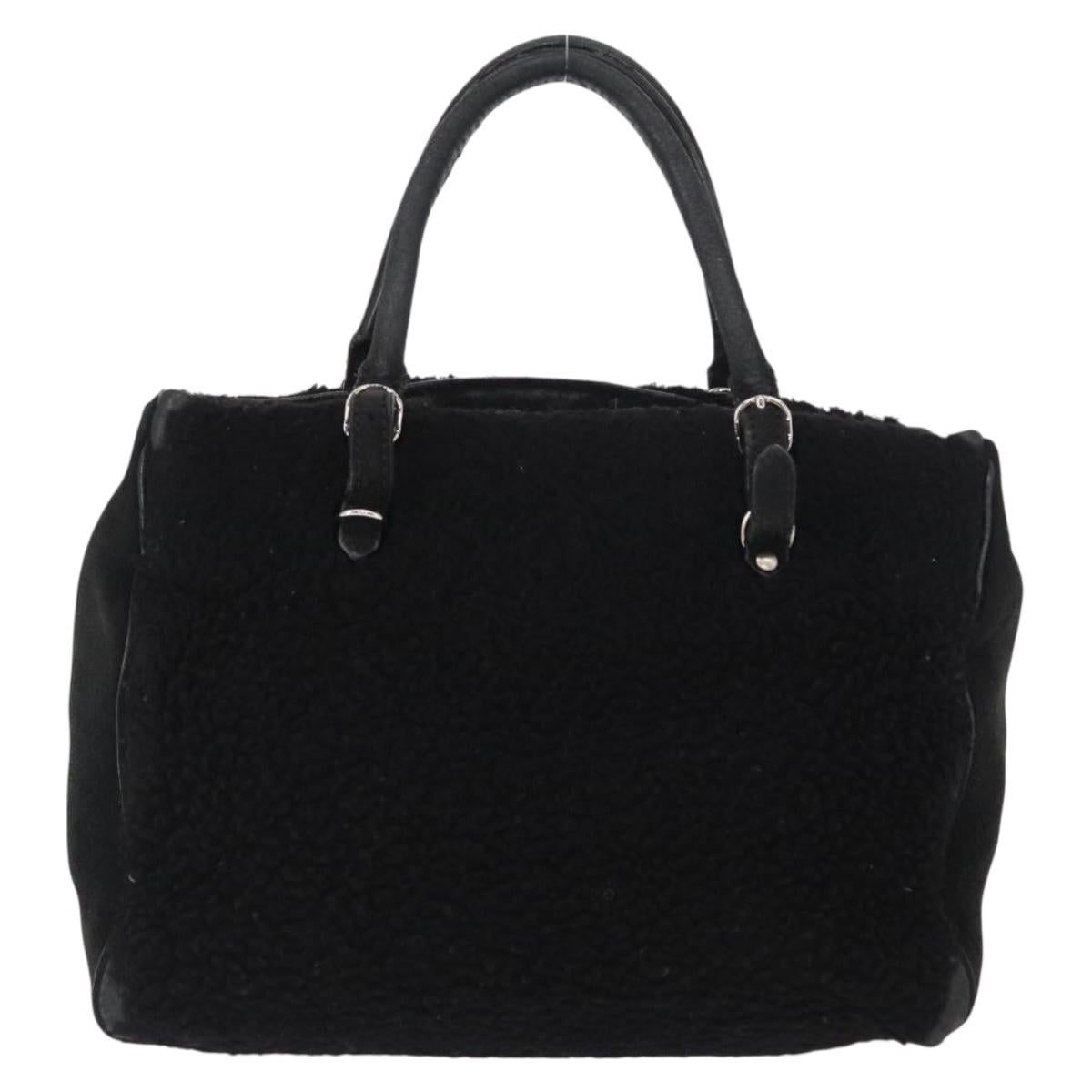 Balenciaga Black Shearling City Bag