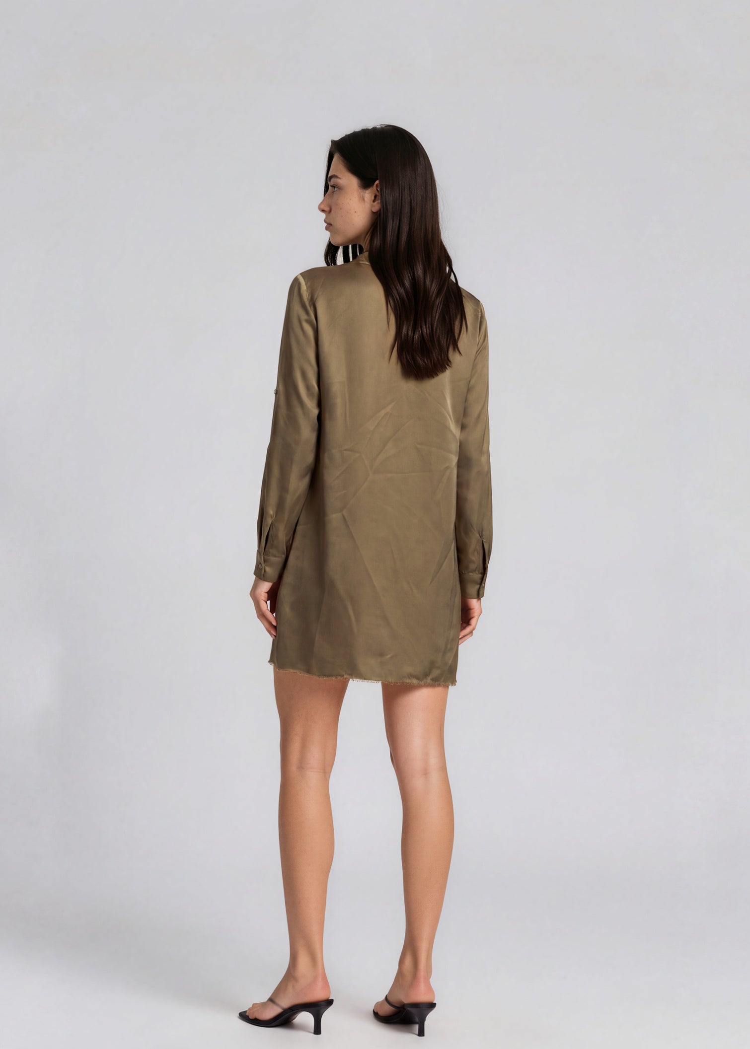 Cavalli Green Silk Beaded Mini Dress