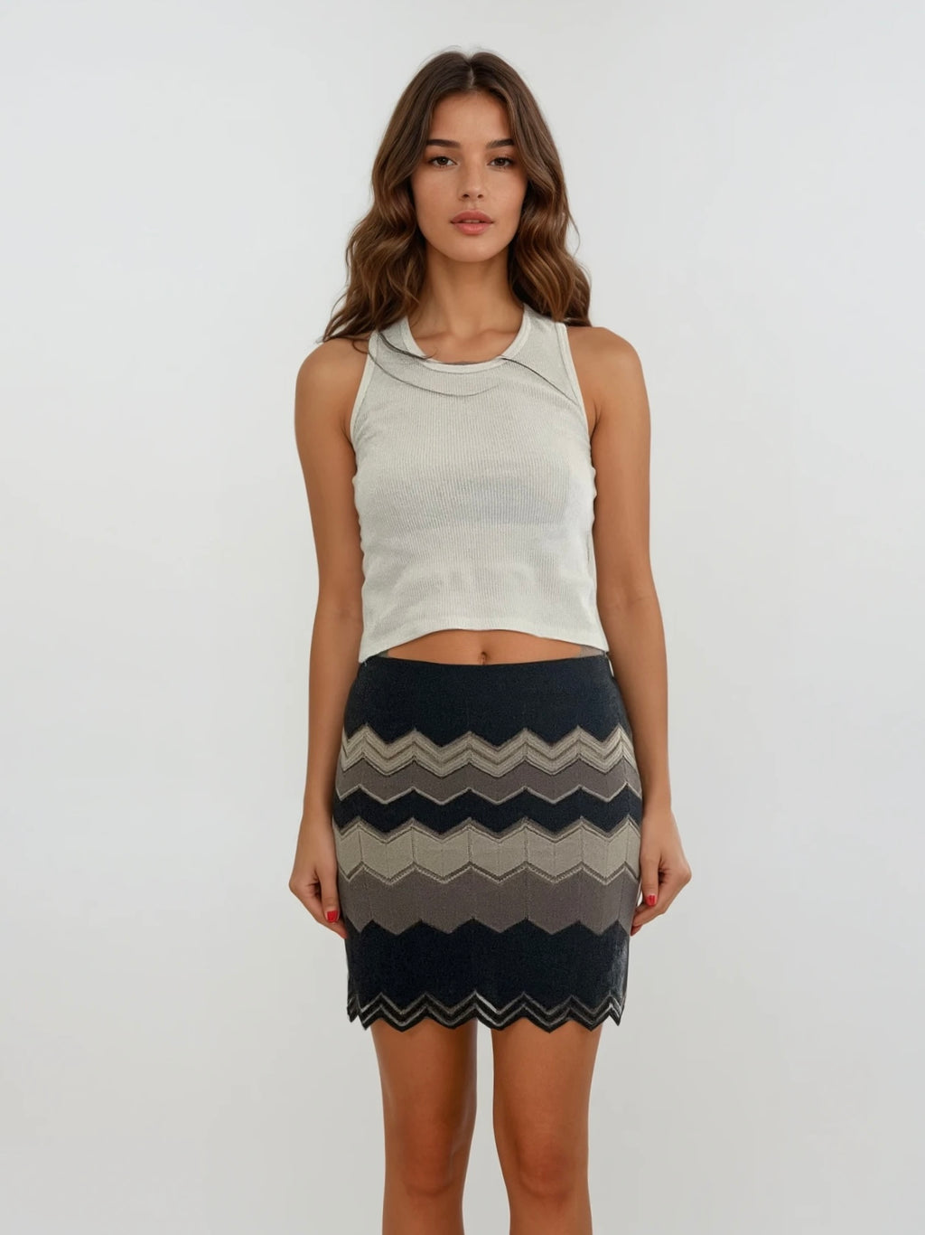 Missoni Neutral Zigzag Mini Skirt