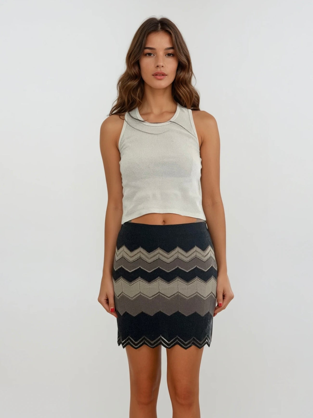 Missoni Neutral Zigzag Mini Skirt