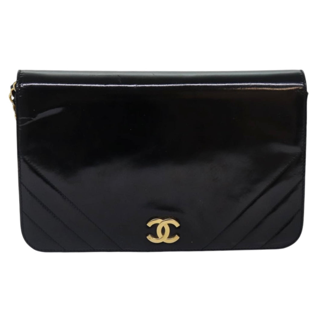 Chanel Black Patent Leather Shoulder Bag