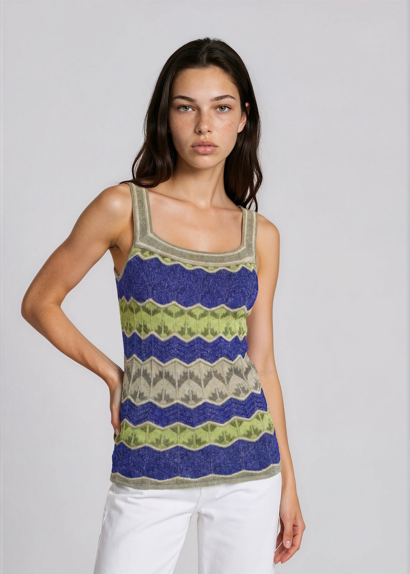 Missoni Metallic Blue and Green Tank