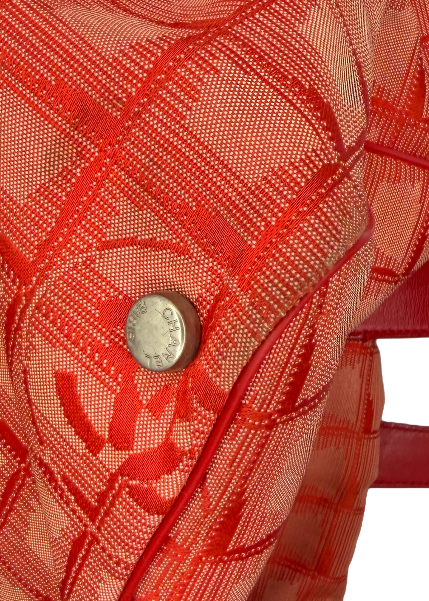 Chanel Red Monogram Travel Tote