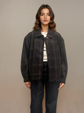 Load image into Gallery viewer, YSL Plaid Black and Green Bomber
