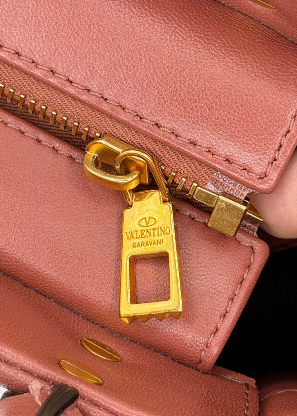 Valentino Mauve Rockstud Shoulder Bag