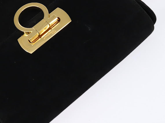 Ferragamo Black Suede Crossbody