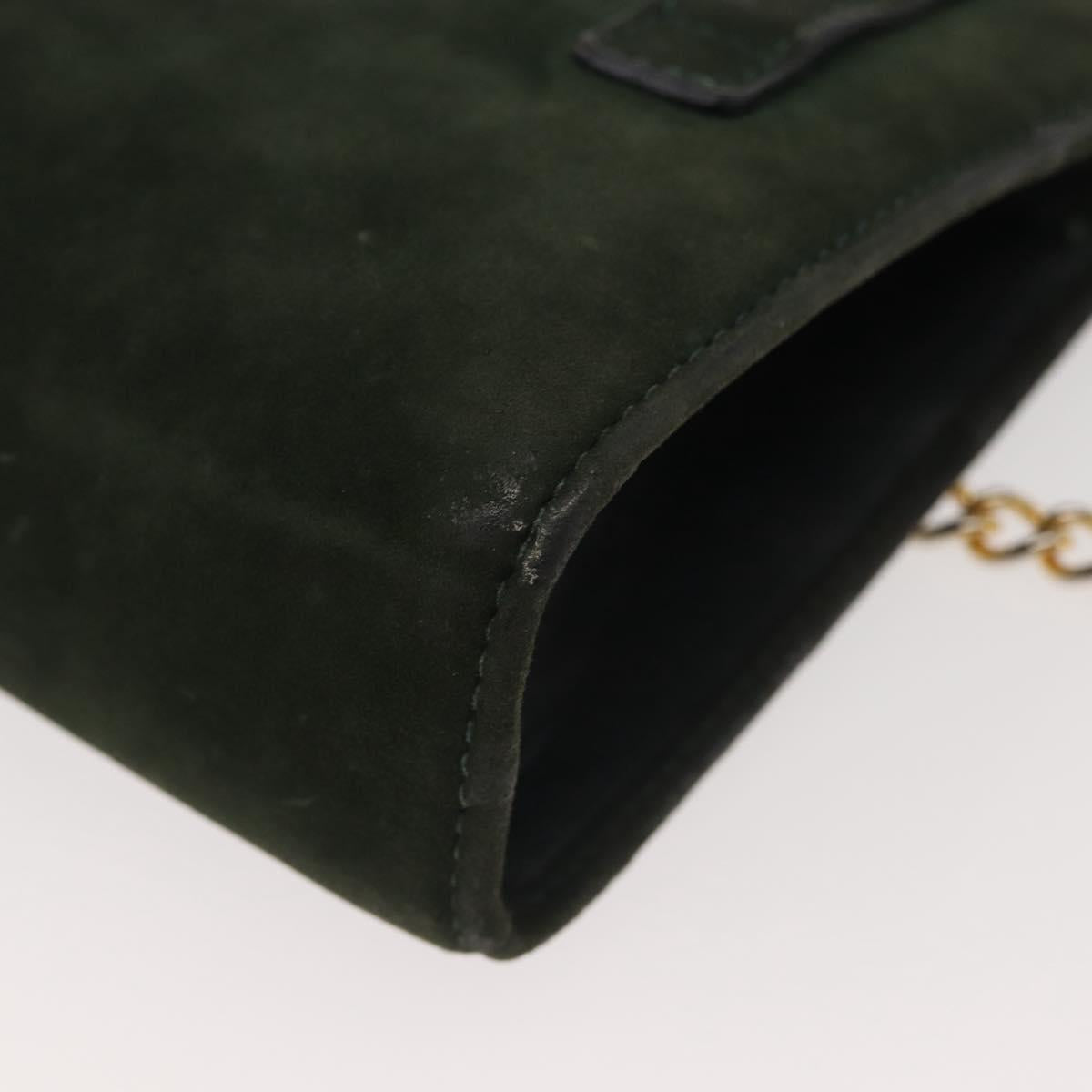 Ferragamo Green Suede Shoulder Bag