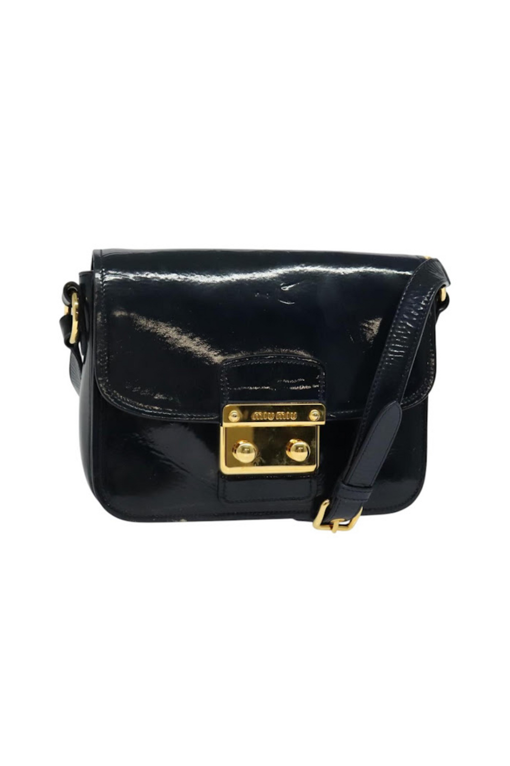 Miu Miu Navy Patent Crossbody