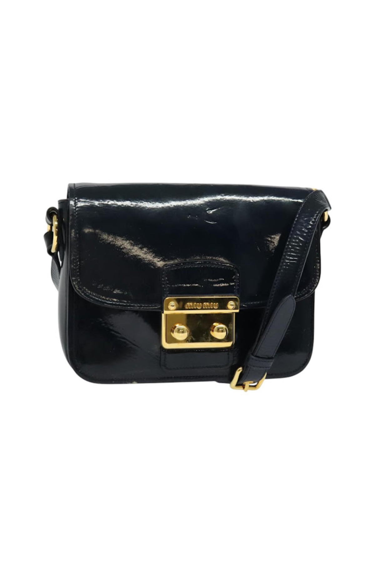 Miu Miu Navy Patent Crossbody