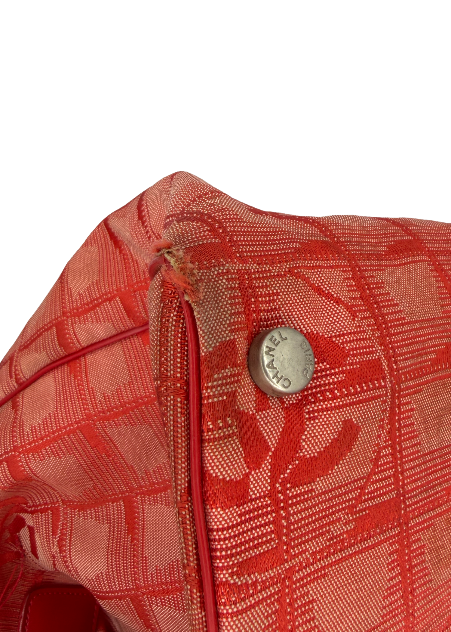 Chanel Red Monogram Travel Tote
