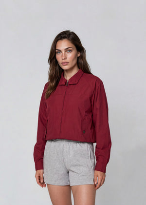 YSL Red Collared Bomber Jacket