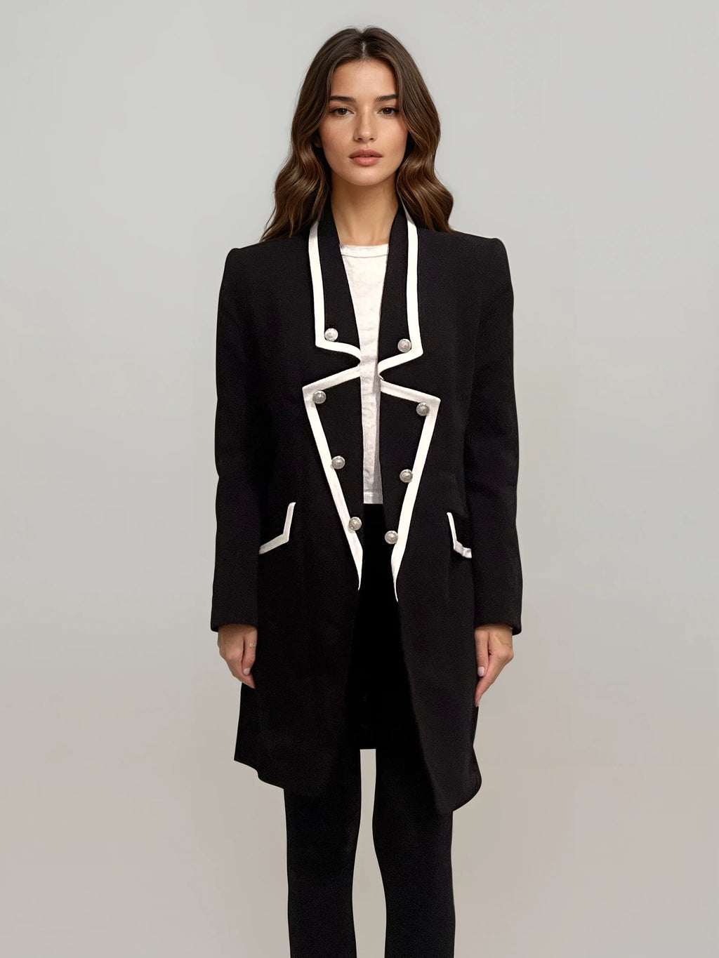 Cavalli Black and White Coat