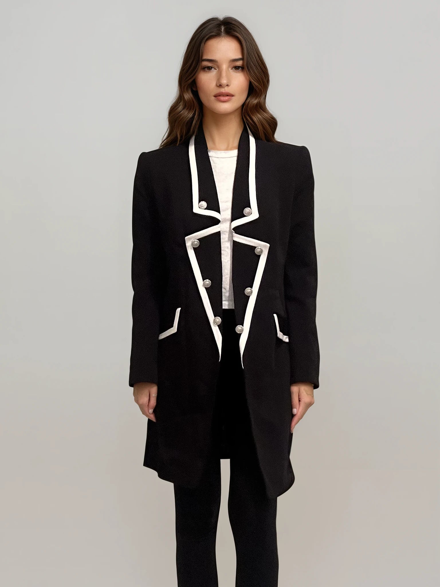 Cavalli Black and White Coat