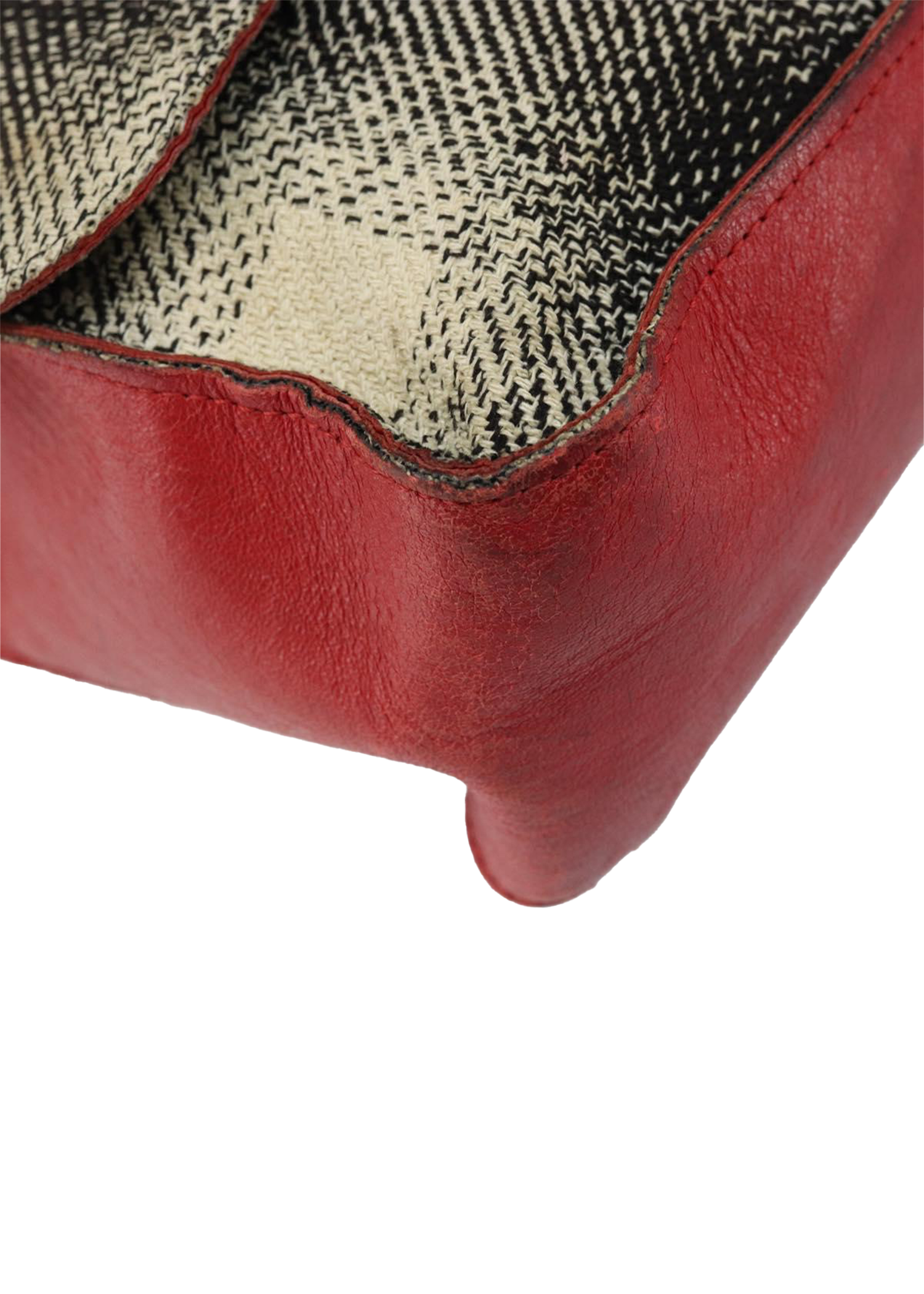 Chanel Tweed & Red Leather Flap Bag