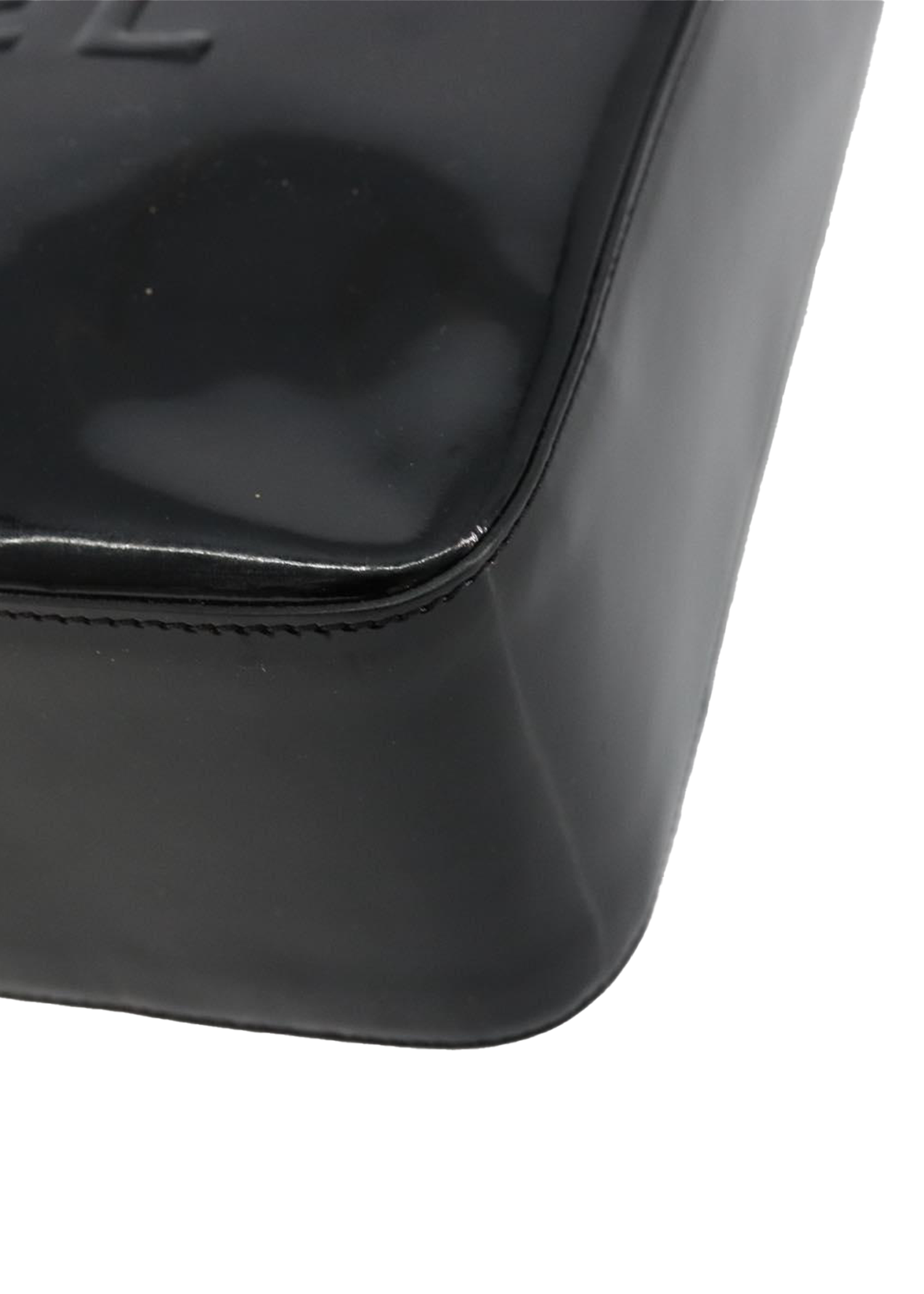 Chanel Black Patent Logo Tote