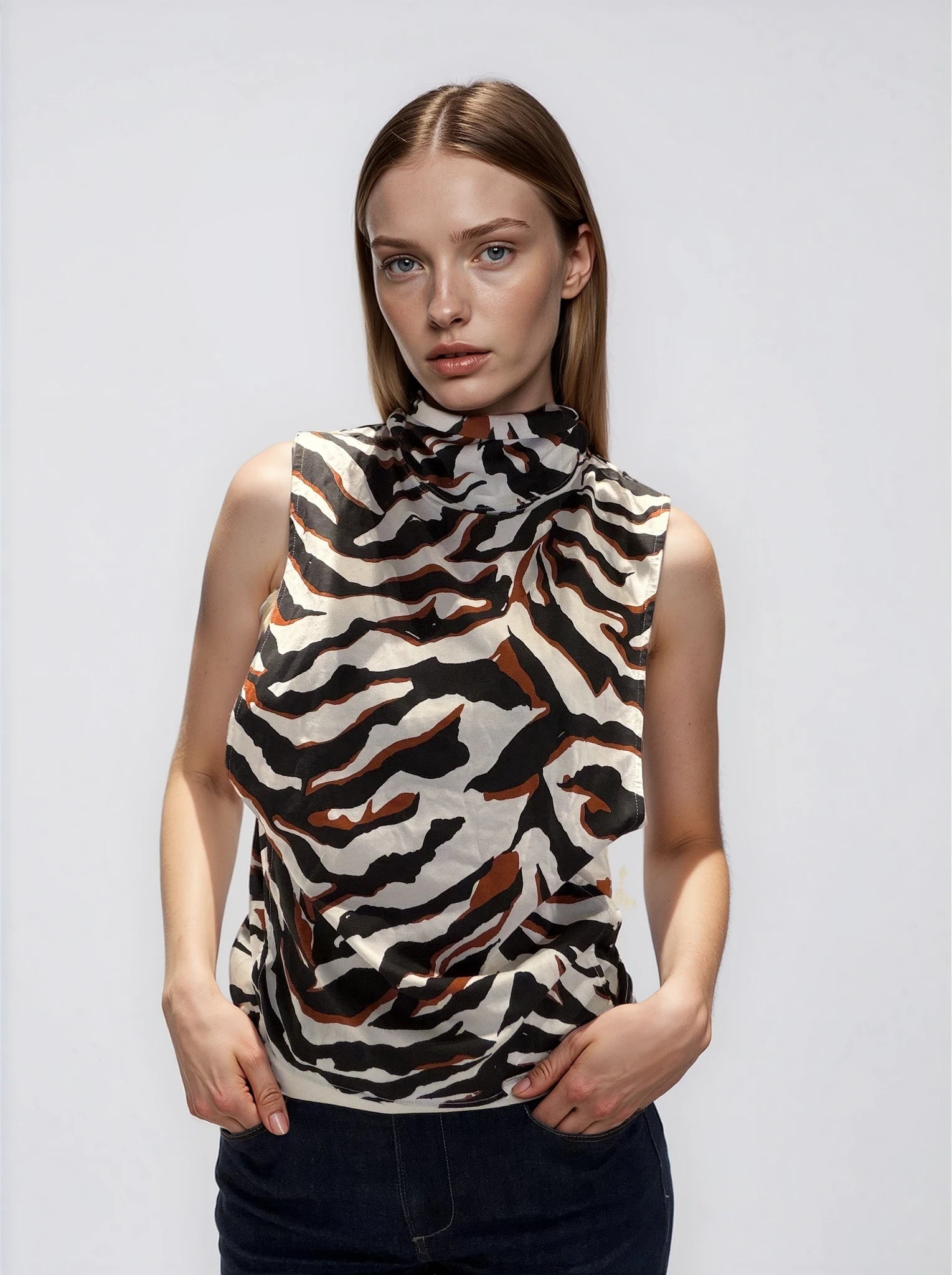 Balenciaga Zebra Printed Top
