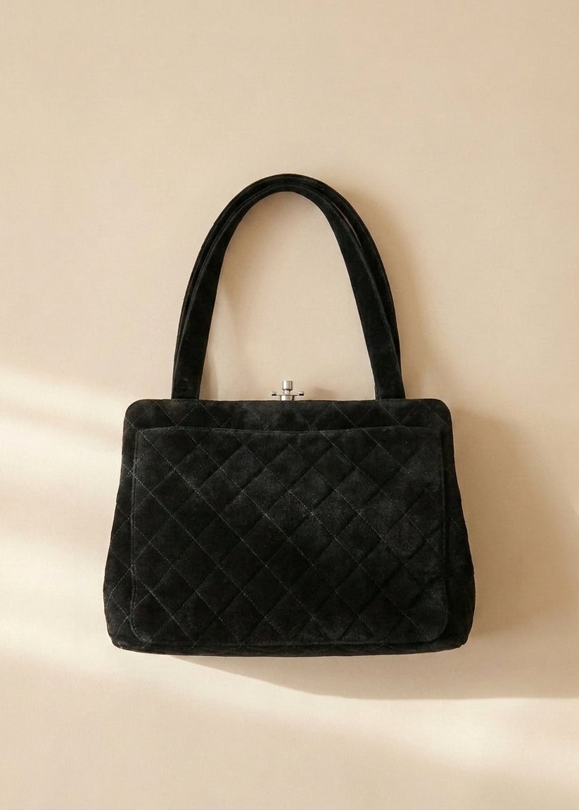 Chanel Black Velvet Handbag