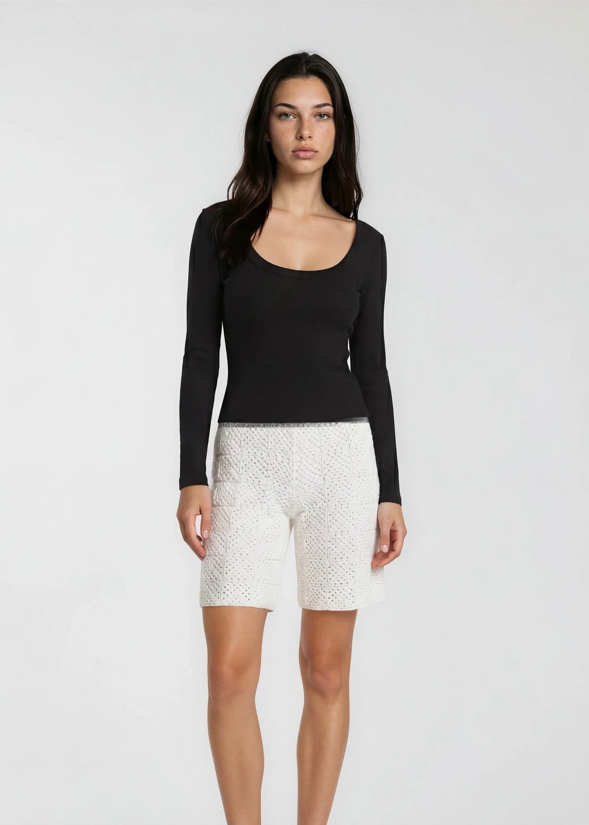 Chloe White Crochet Shorts