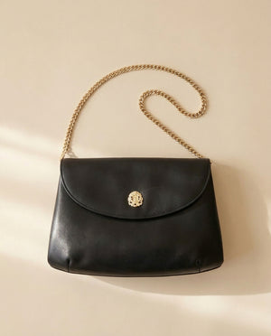 Celine Black Leather Chain Shoulder Bag