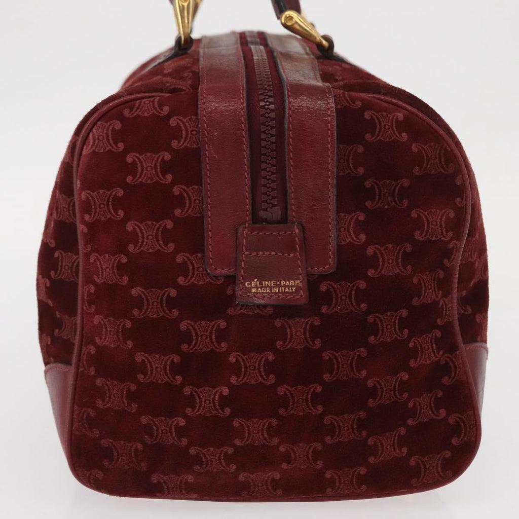Celine Burgundy Macadam Boston Bag