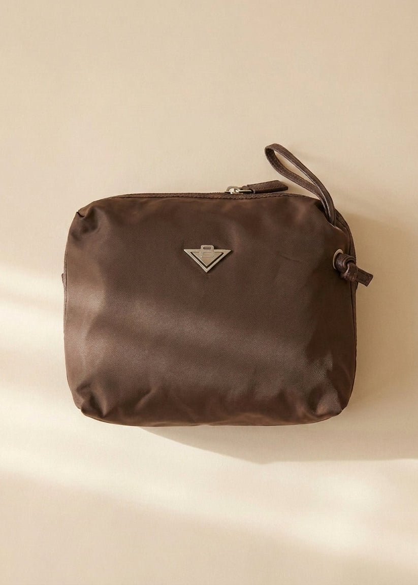 Bottega Veneta Brown Nylon Crossbody