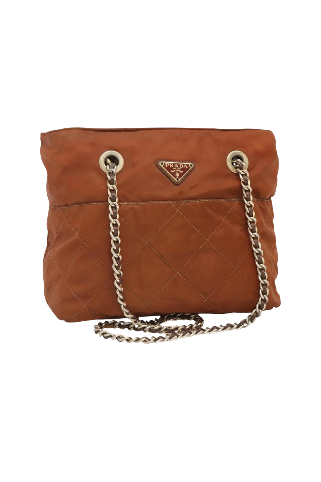 Prada Burnt Orange Chain Shoulder Bag