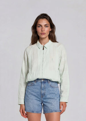YSL Light Green Zip Bomber