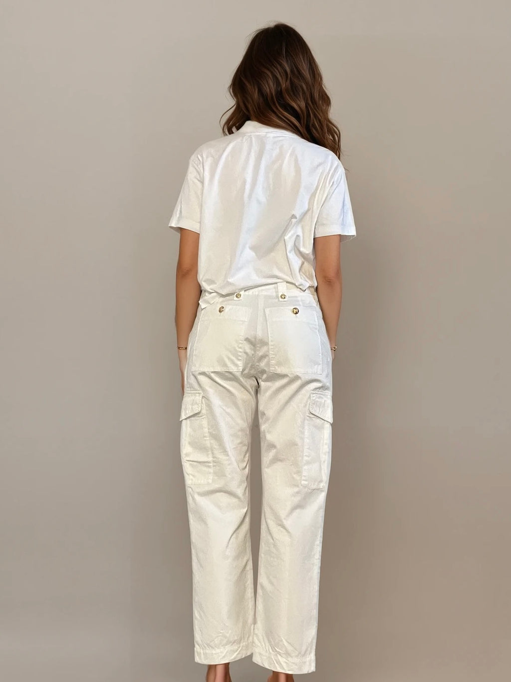 Celine White Cargo Pants
