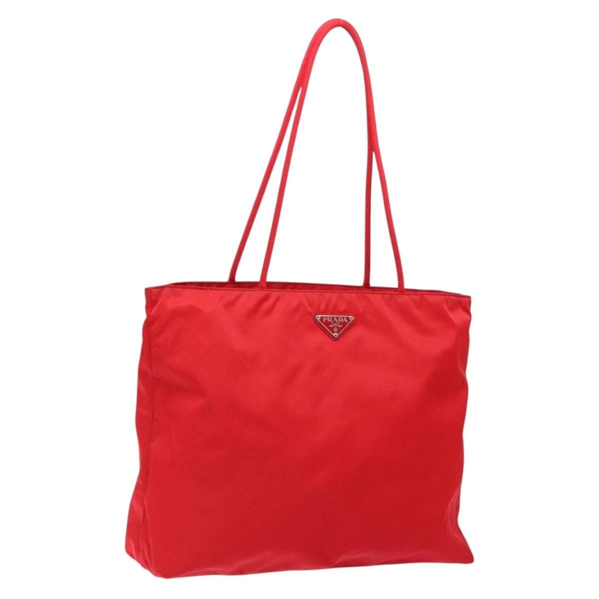 Prada Red Nylon Tote