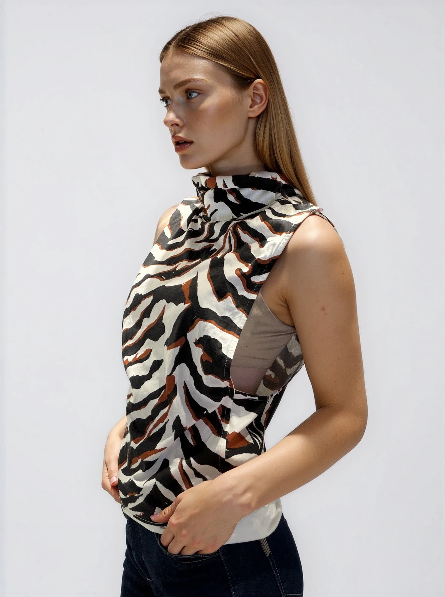 Balenciaga Zebra Printed Top