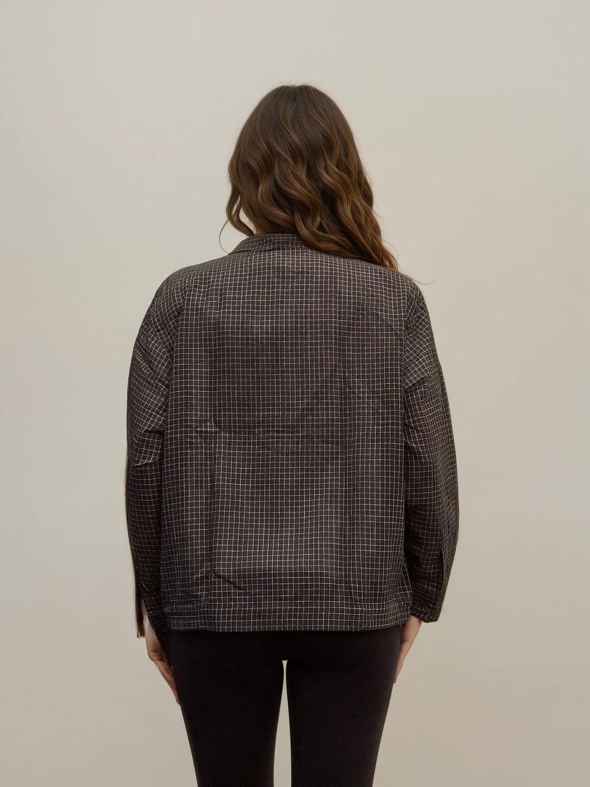 Ysl Navy and White Plaid Bomber