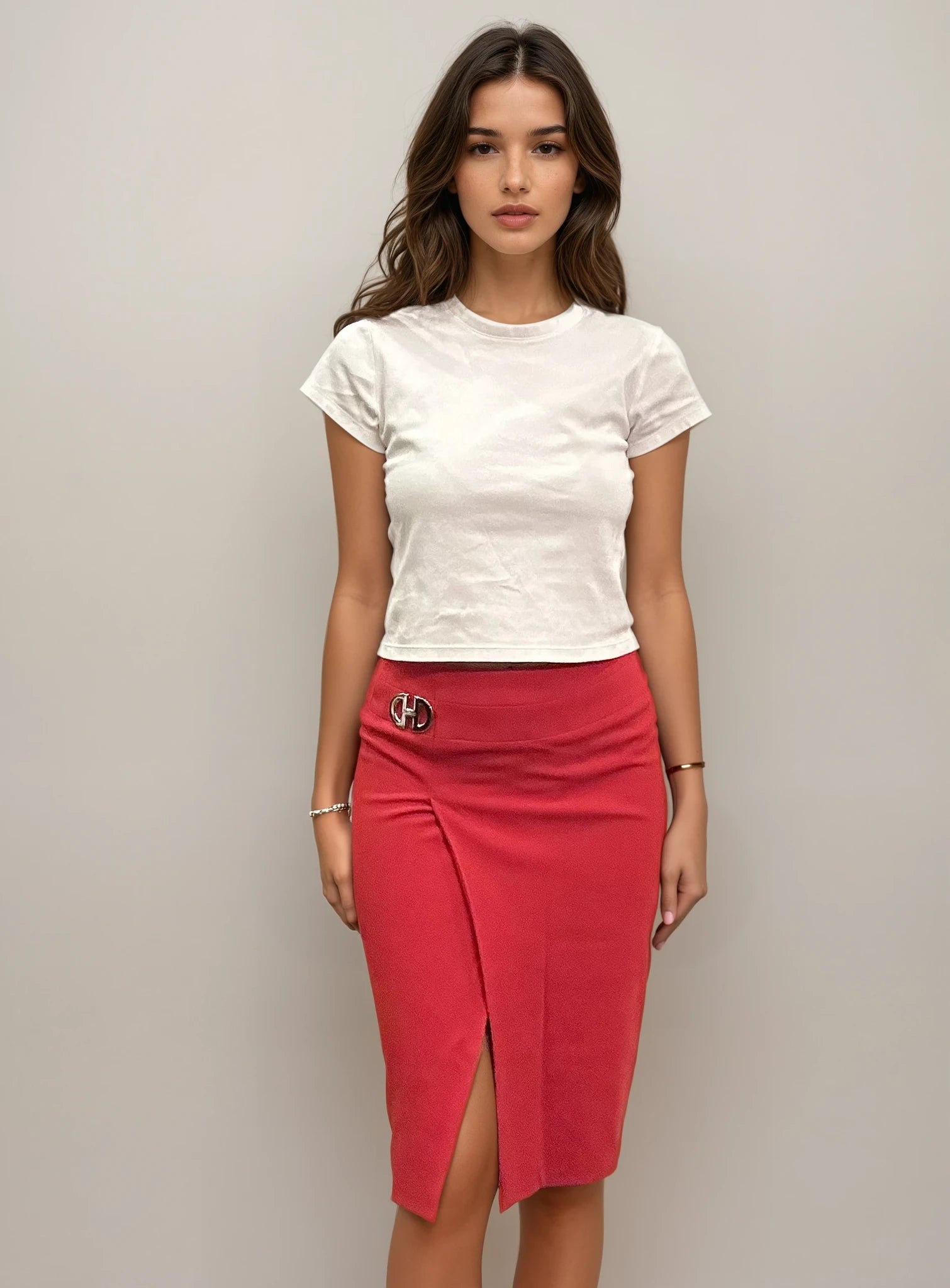 Celine Red Skirt