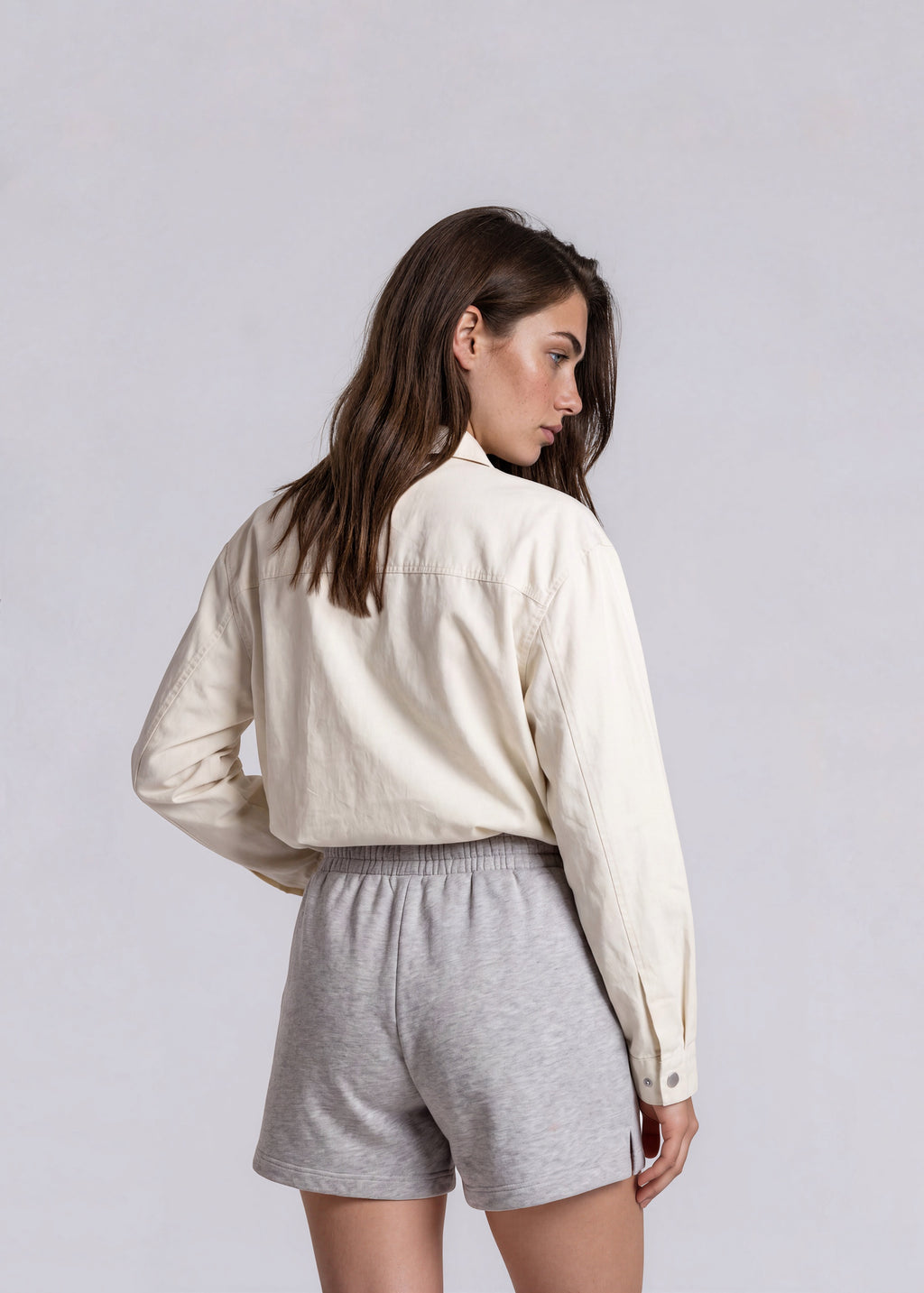 YSL Cream Classic Collared Bomber