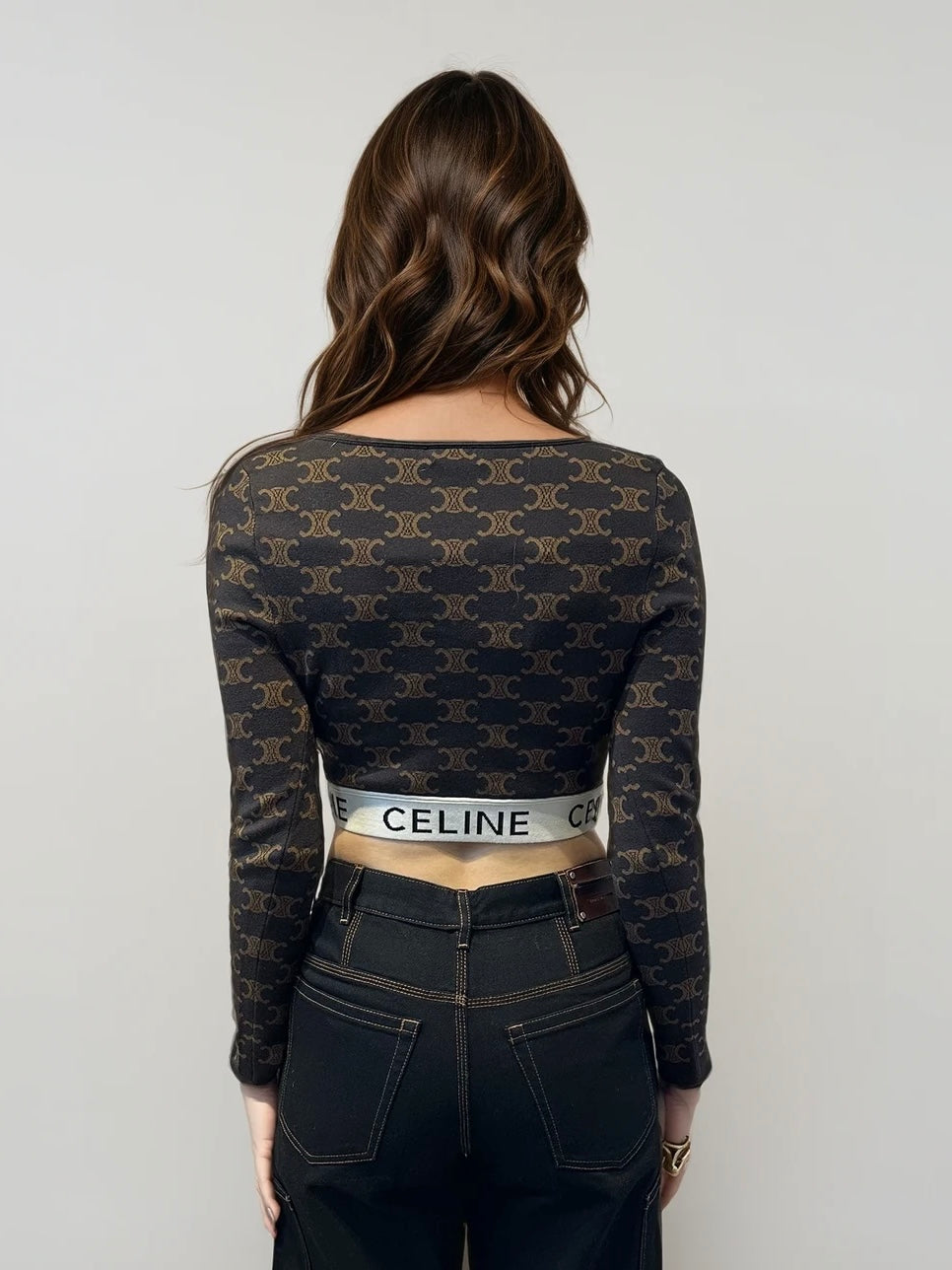 Celine Monogram Cropped Long Sleeve